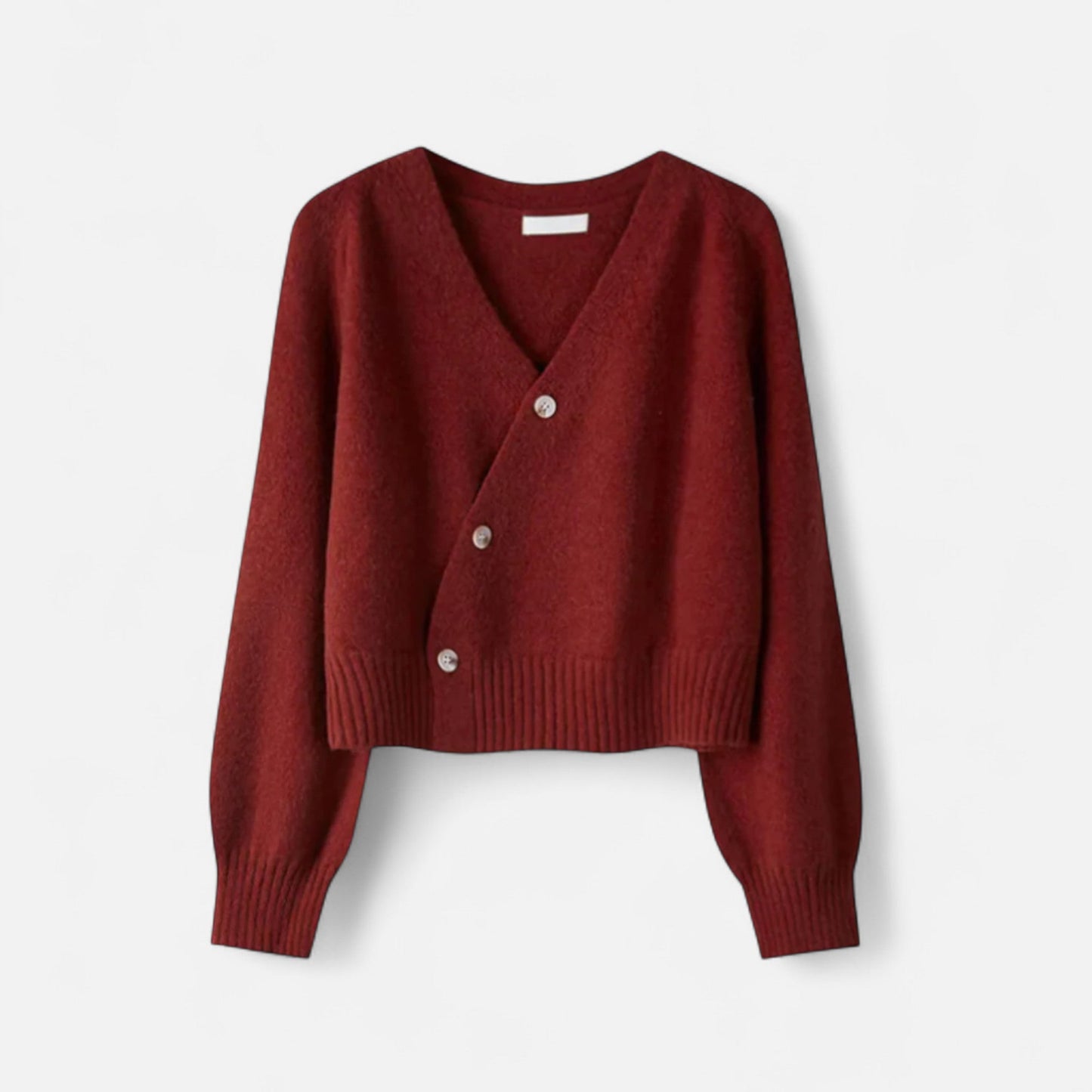 Cárdigan Mujer Lana Premium con Botones en Diagonal